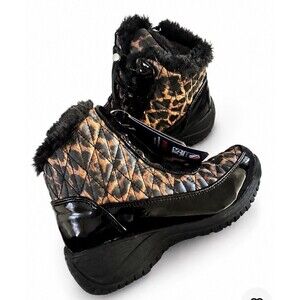 Khombu Molly Waterproof Winter Ankle Snow Boots Leopard Women's Size 5.5